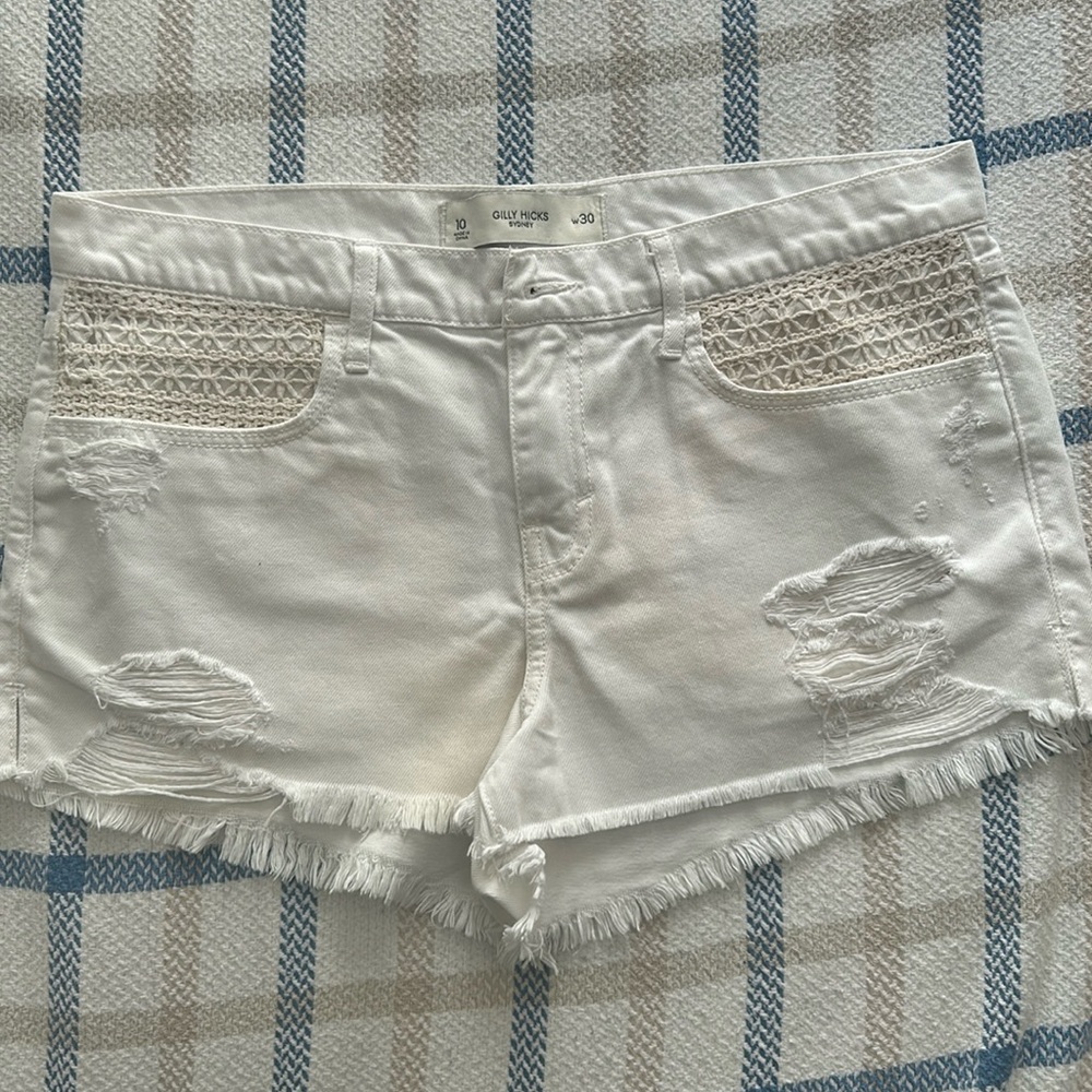 Gilly Hicks white Jean shorts with details